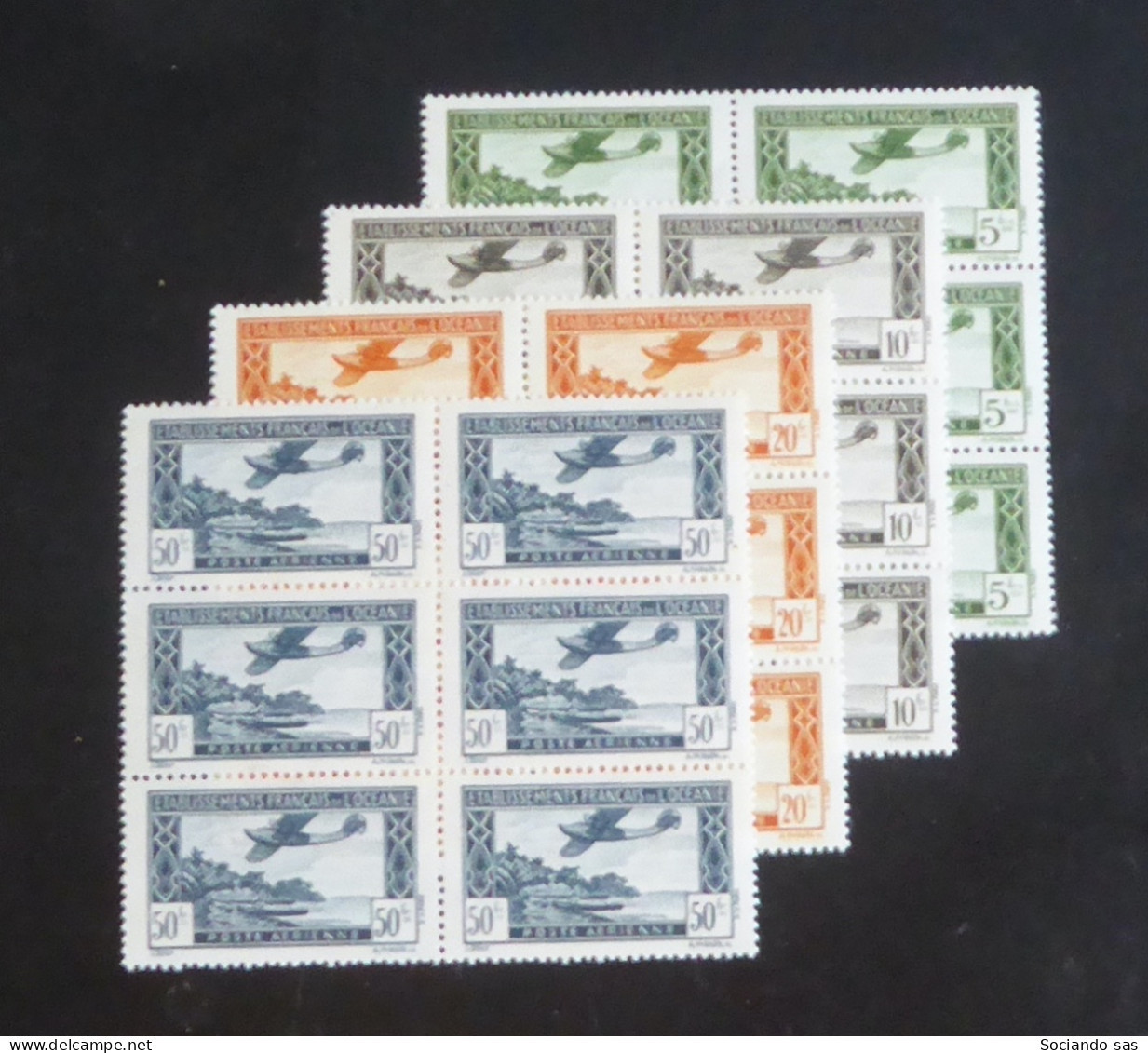 OCEANIE - 1944 - PA N°YT. 14 à 17 - Série Complète En Blocs De 6 - Neuf Luxe ** / MNH - Aéreo