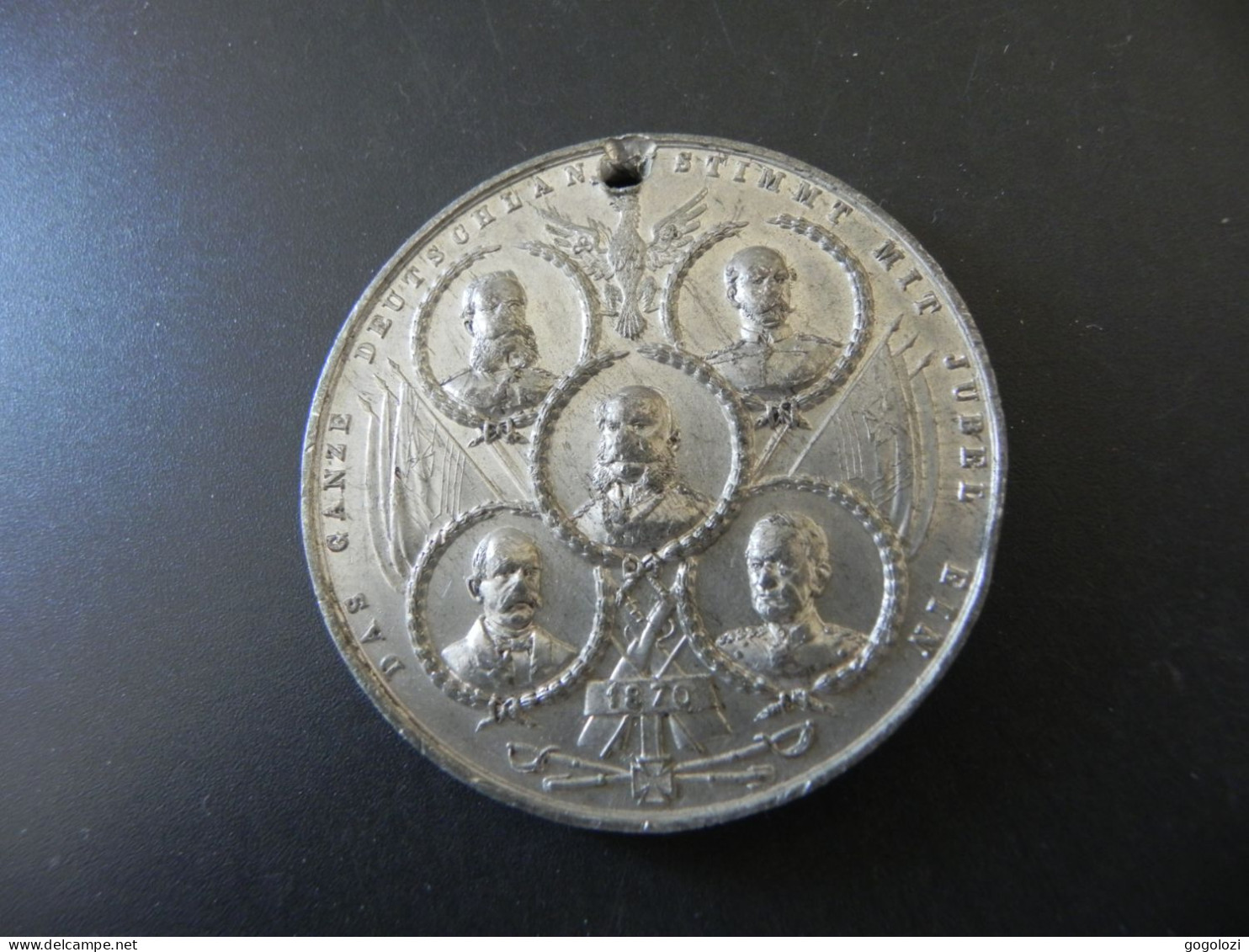 Medaille Medal - Deutschland Germany - Das Ganze Deutschland Stimmt Mit Jubel Ein - 1870 - Altri & Non Classificati