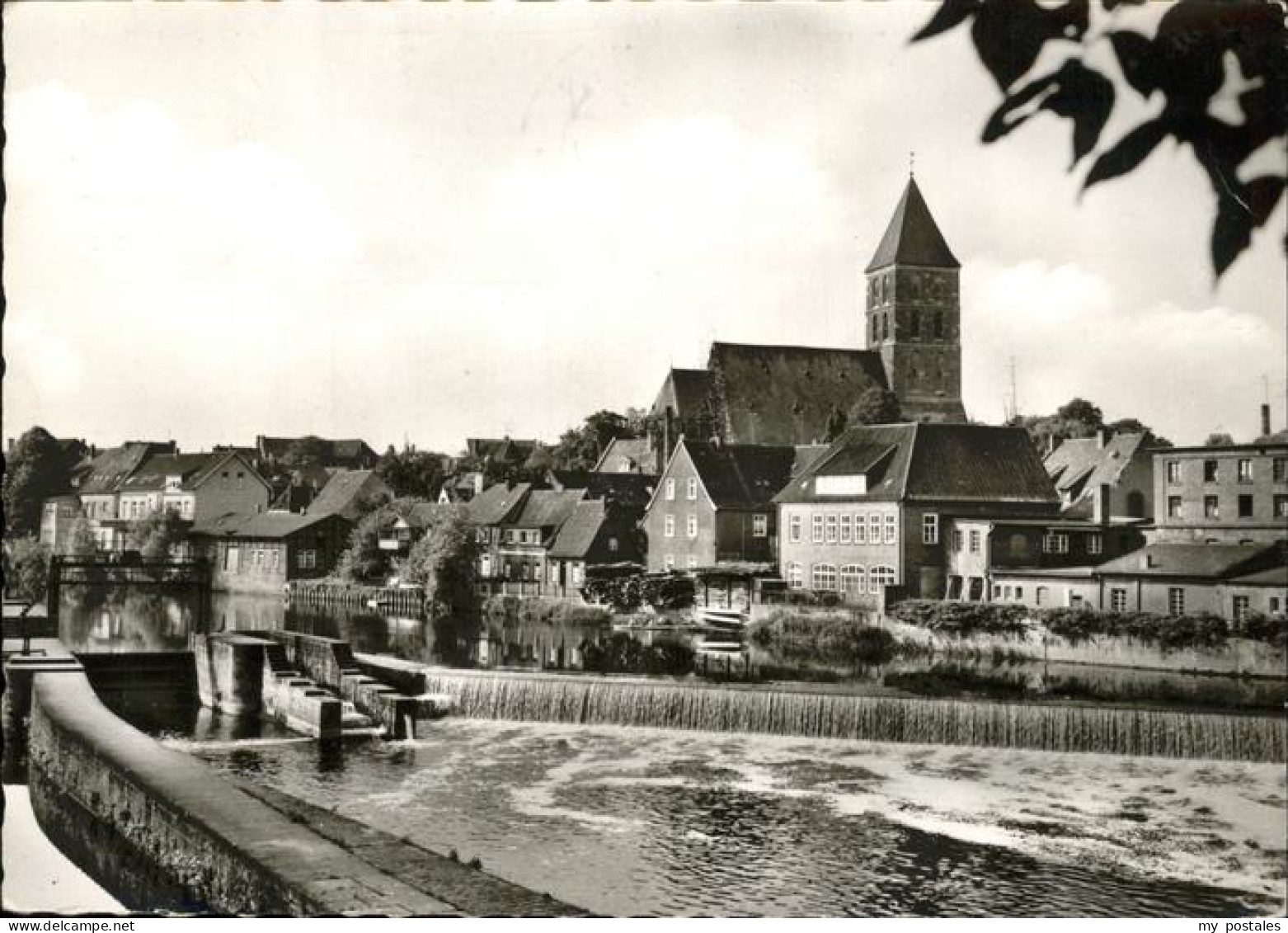 41315737 Rheine Ems Wehr Mit Blick Auf Die St Dionysius Pfarrkirche Rheine - Rheine