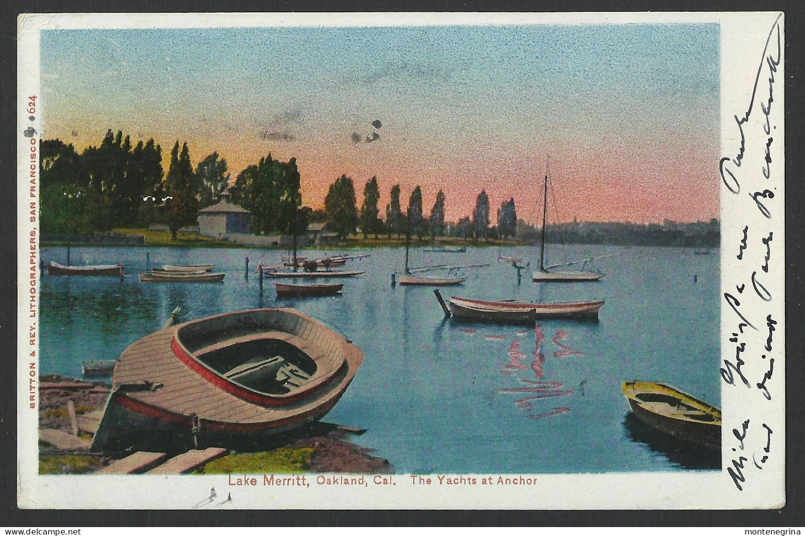 Oakland, Cal. - Lake Merritt - The Yachts At Anchor - 1905 Old Postcard (see Sales Conditions) 09817 - Oakland