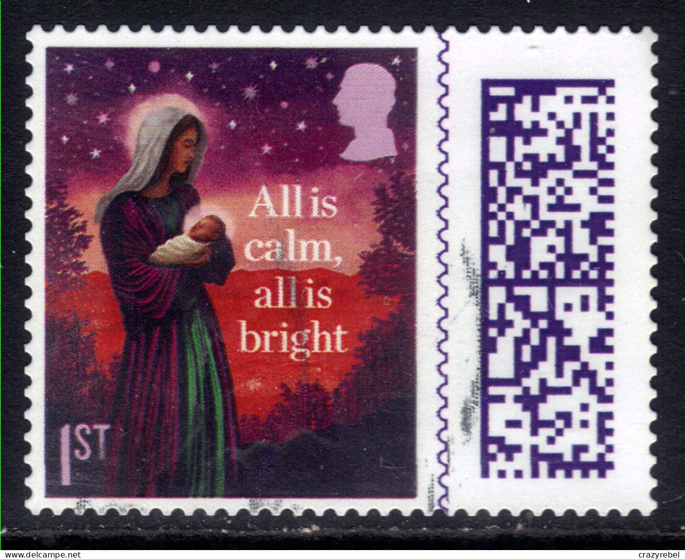 GB 2023 KC 3rd 1st Christmas Silent Night Barcode Used ( J473 ) - Used Stamps