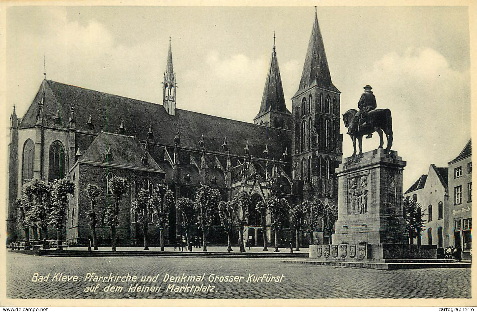 Germany Bad Kleve Pfarkirche Und Denkmal Grosser Kurfurst Auf Dem Kleinen Maerkplatz - Kleve