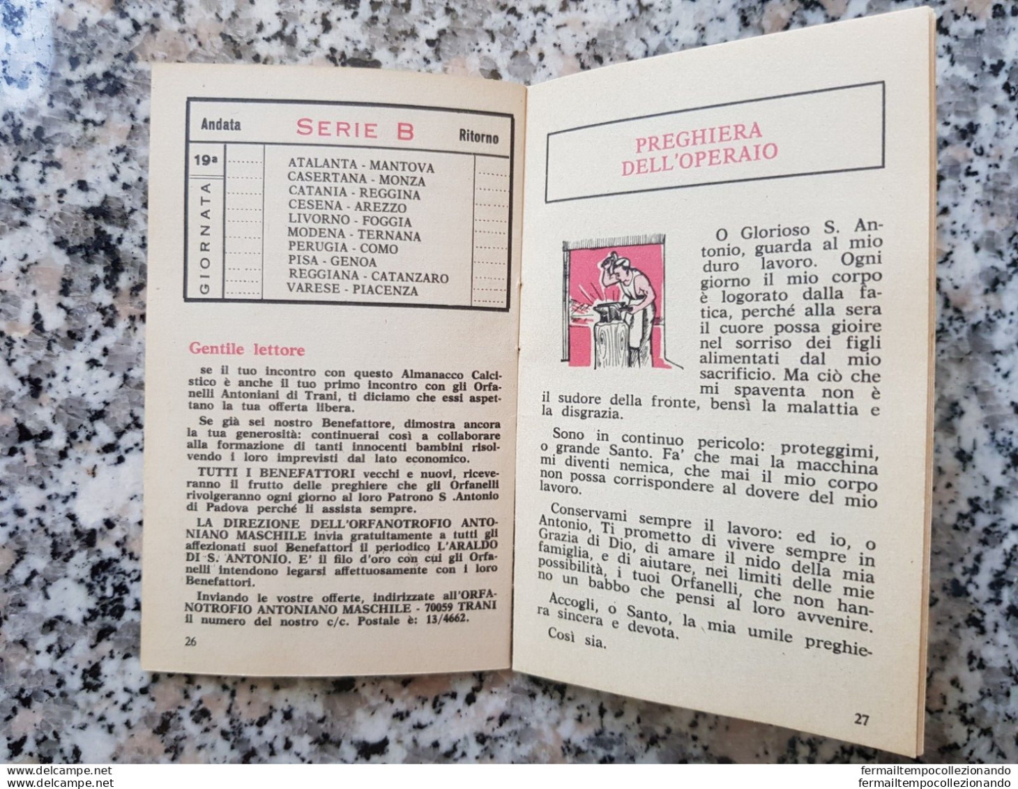 bp2 almanacco calcistico 1969-1970 rilegato con libretto s.antonio