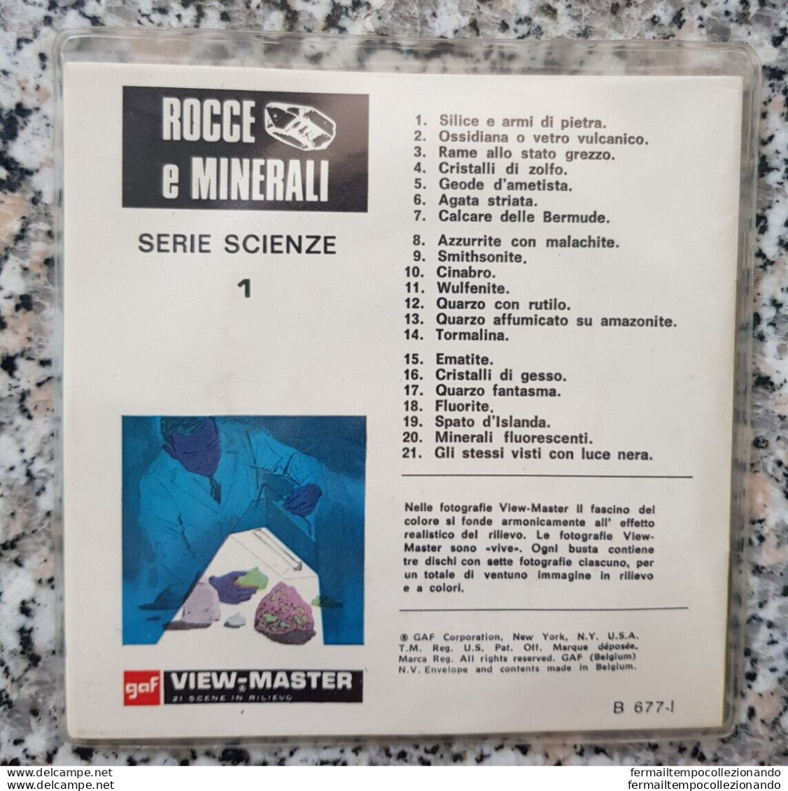 Bp126 View Master Rocce E Minerali 21 Immagini Stereoscopiche Vintage Nuovo - Stereoscopes - Side-by-side Viewers