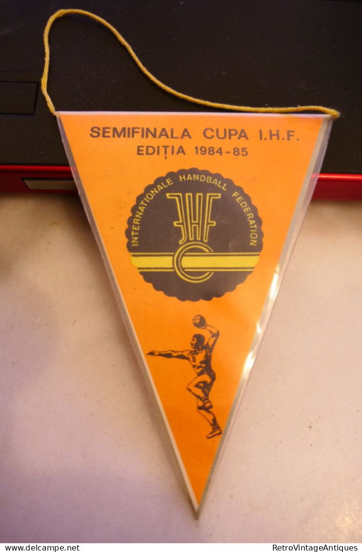 SEMIFINALA CUPA I.H.F. 1984-1985 HANDBAL BAIA MARE 24 MARTIE WAT MARGARATHEN WIEN Fanion Sportiv Steag Sport Flag - Handbal