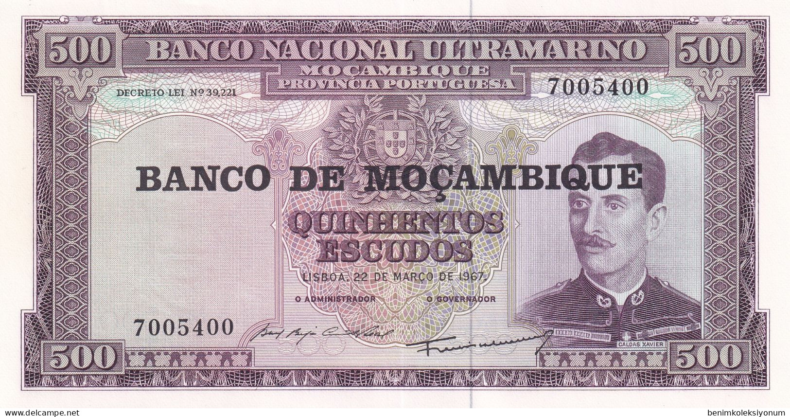 Mozambique, 500 Escudos (1967) UNC - Mozambique