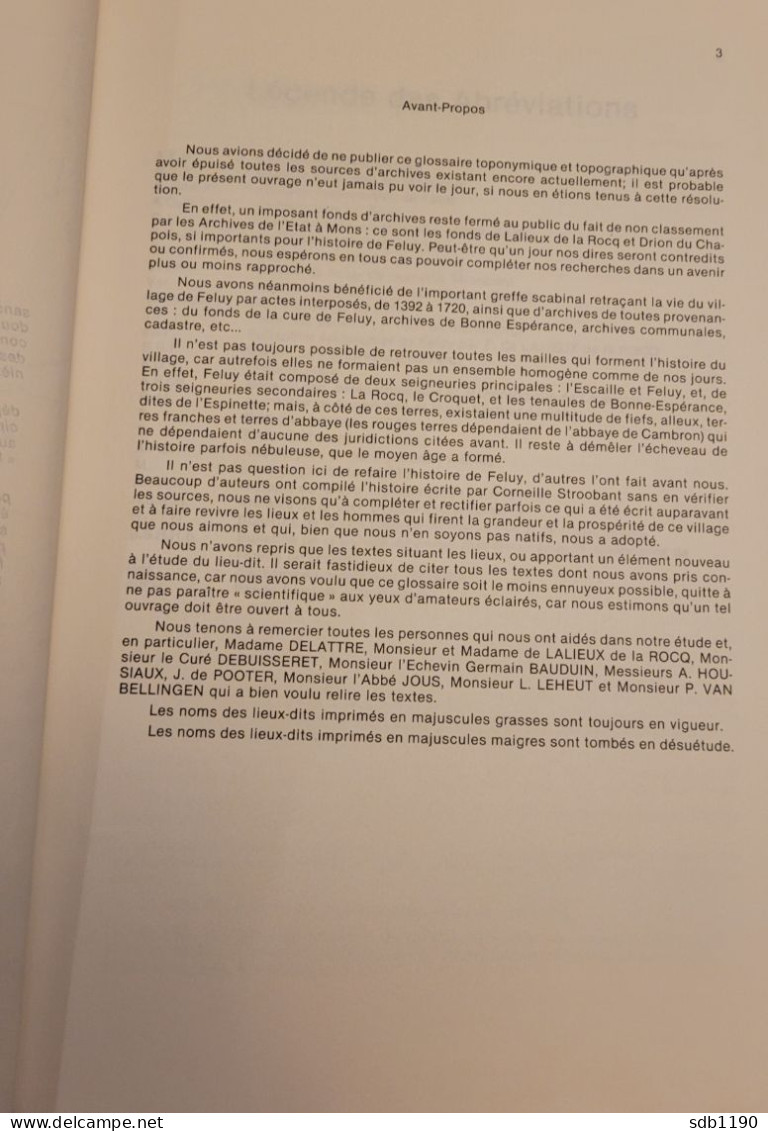 Livre 'Feluy, Petite Histoire Des Hommes, Des Noms De Lieux' Par Alain Graux (passionné D'histoire Locale) - Seneffe