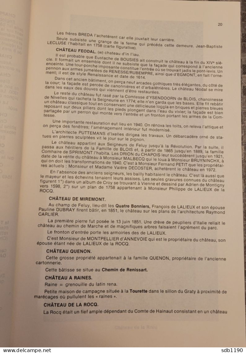 Livre 'Feluy, petite histoire des hommes, des noms de lieux' par Alain Graux (passionné d'histoire locale)