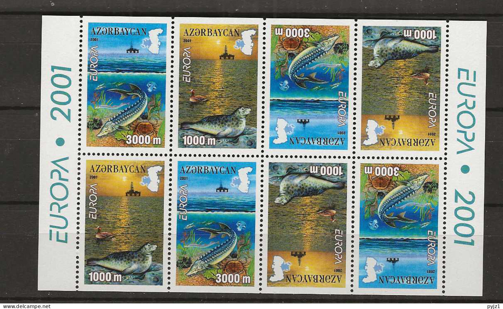 2001 MNH Aserbaidschan Booklet Sheet, Postfris** - 2001