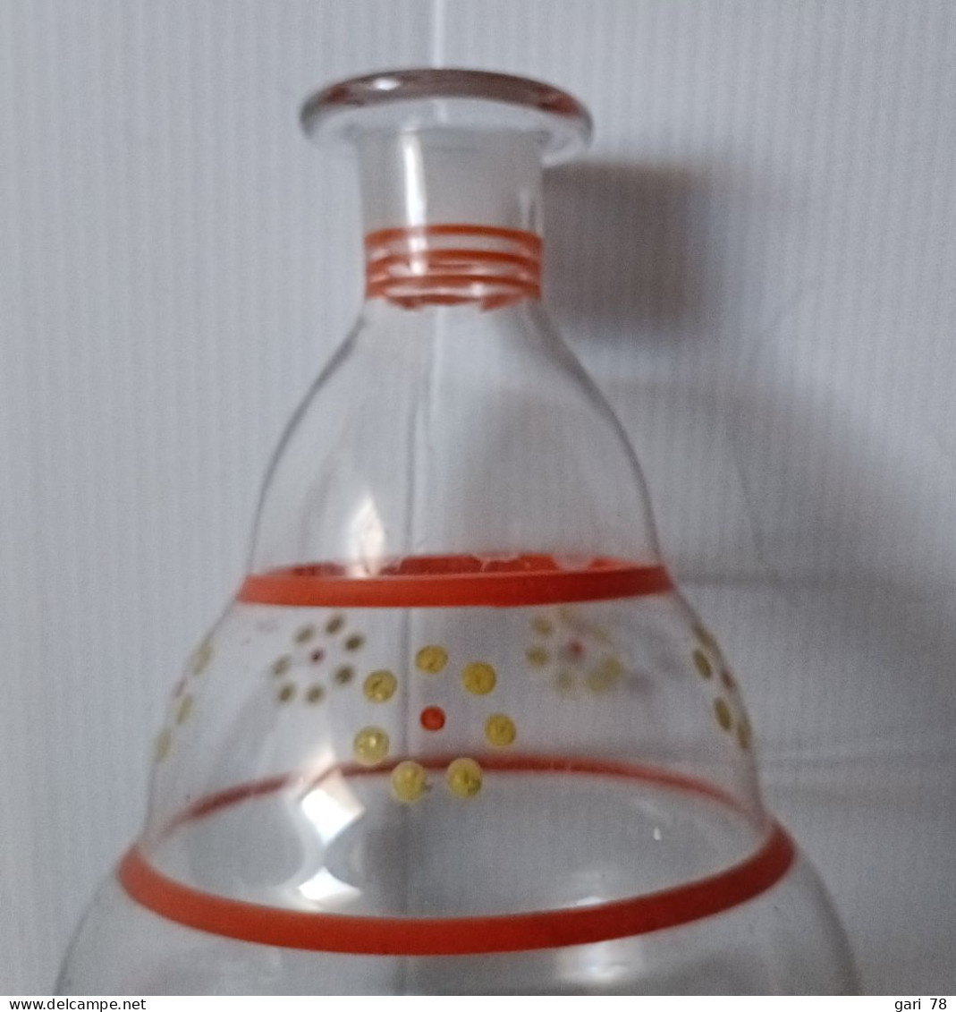 Petite Carafe En Verre, Avec Liserés Orange - Glas & Kristal