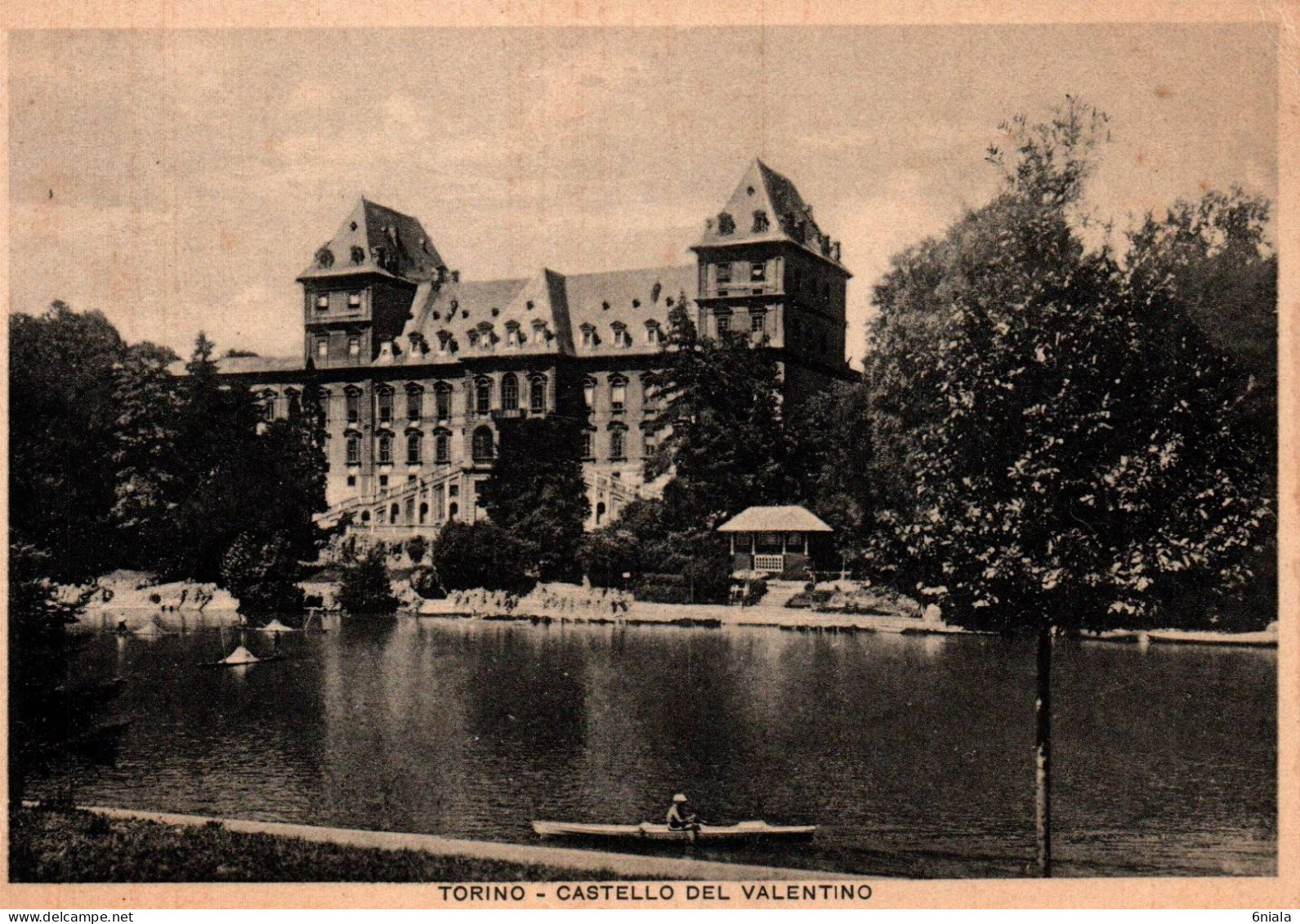 21194 TORINO  CASTELLO DEL VALENTINO  TURIN Château De Valentino ( Barque Kayac ?)  (2 Scans) - Castello Del Valentino