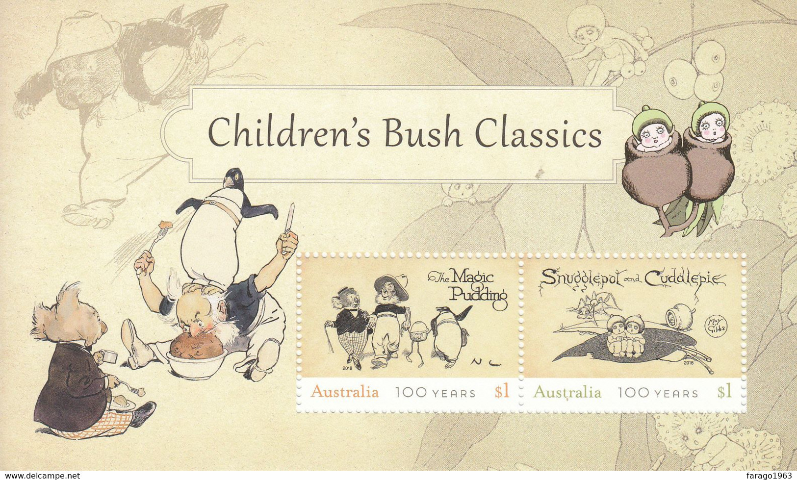 2018 Australia Children's Bush Classics Literature Koala Bears Souvenir Sheet MNH - Neufs
