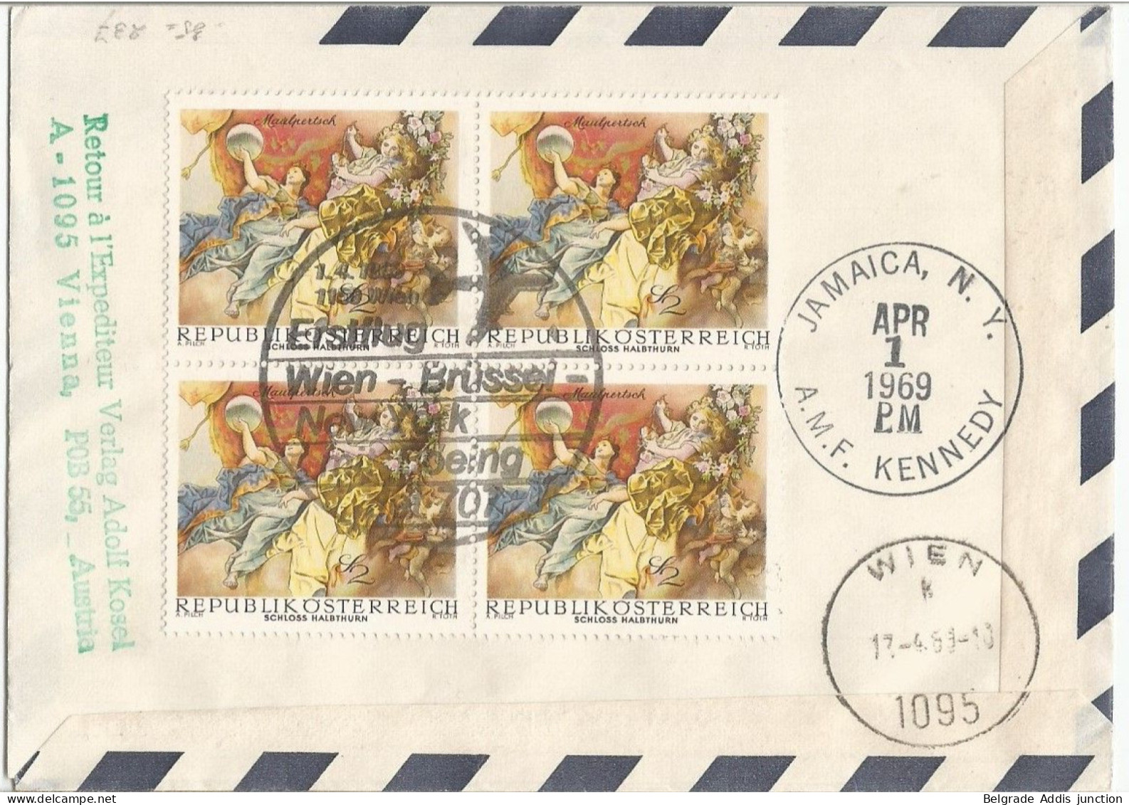 Österreich Austria ANK 955-57 Printed On Registered Aerogramme First Flight To USA New York 1969 FFC - Primeros Vuelos