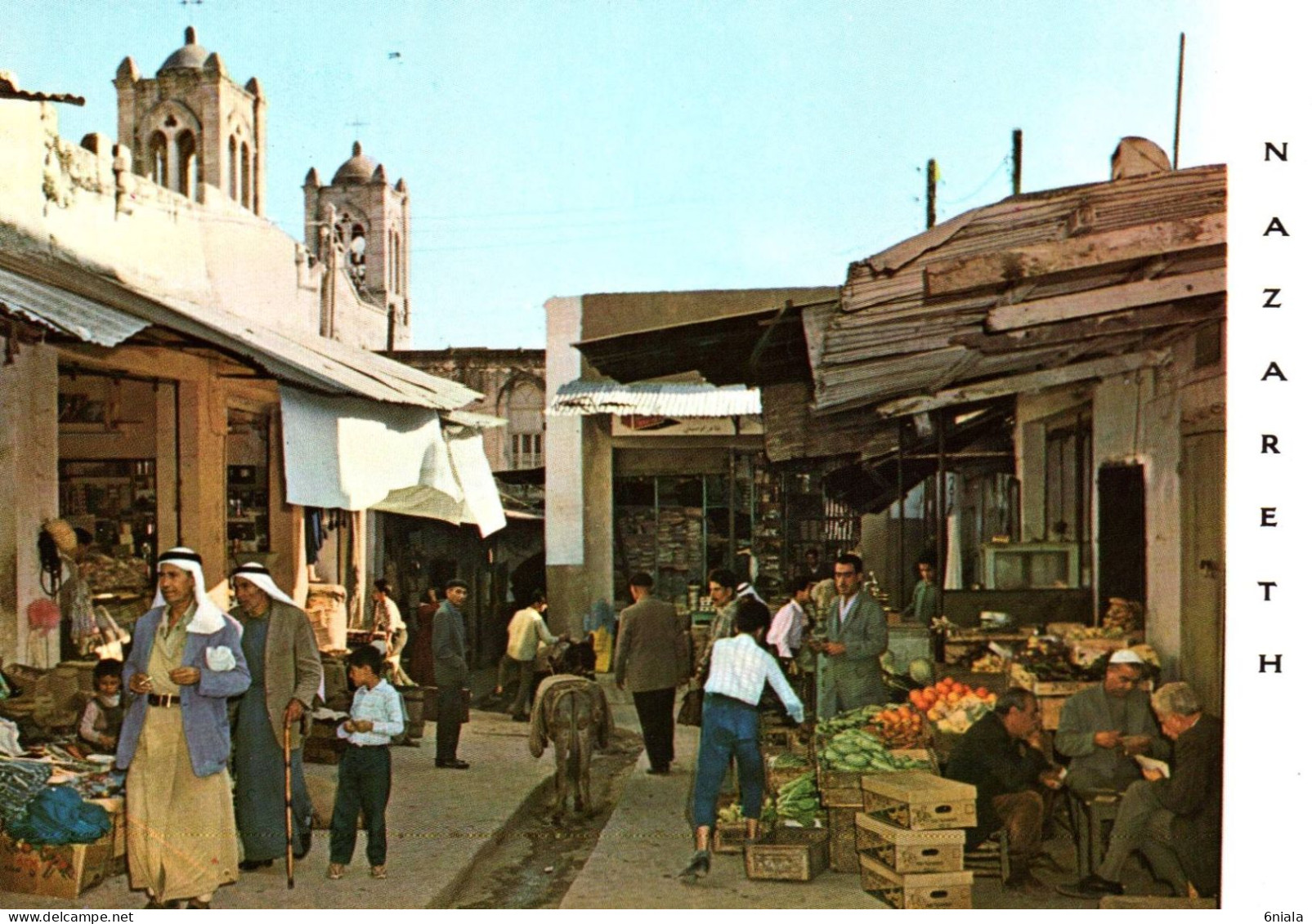 21198 NAZARETH Market Street Le Marché Vie Animée De La Rue     Israël    (2 Scans) - Israel