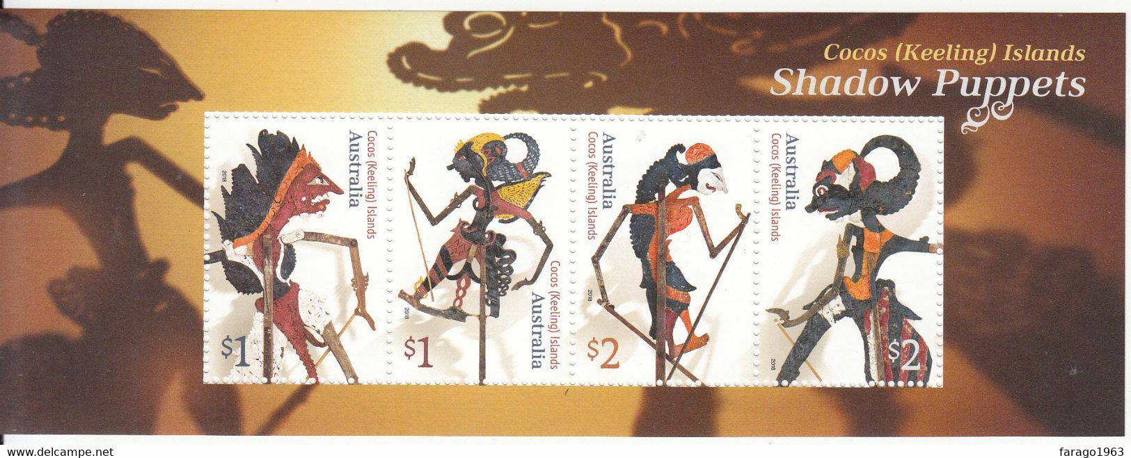 2018 Cocos Islands Shadow Puppets Culture Souvenir Sheet MNH @ Below Face Value - Cocos (Keeling) Islands