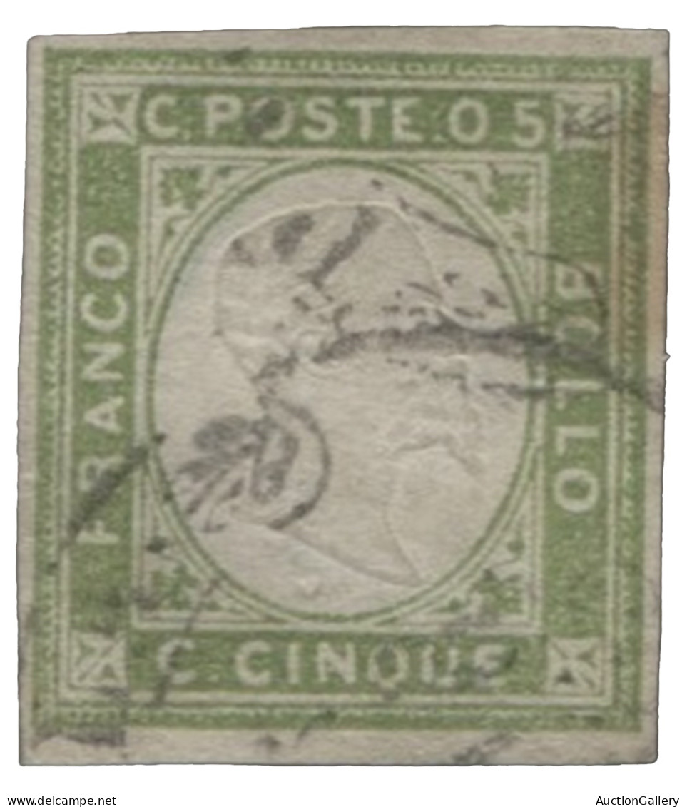 Antichi Stati Italiani - Napoli - Province Napoletane - 5 Cent Verde Giallo Non Emesso Con Buoni Margini - Cinque Es. No - Otros & Sin Clasificación