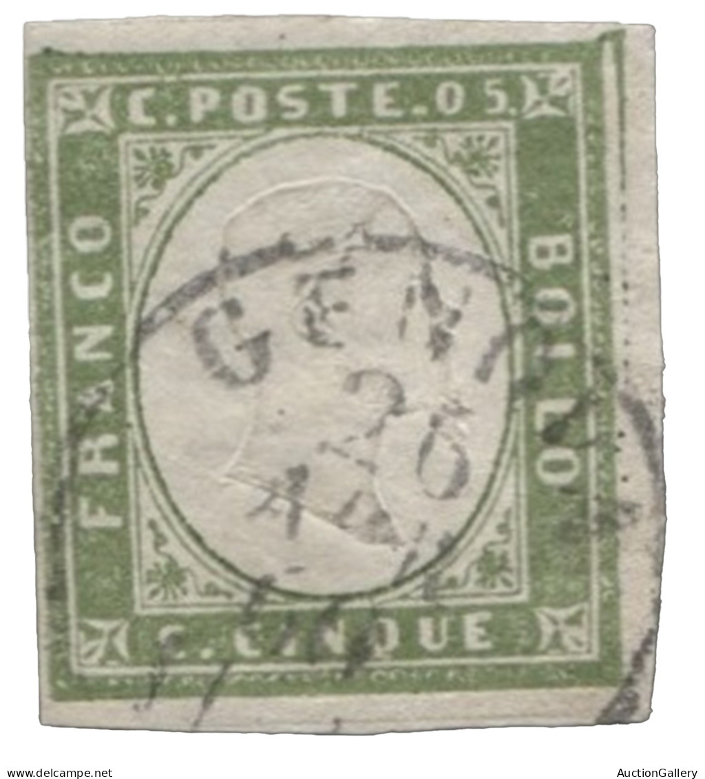 Antichi Stati Italiani - Sardegna - 5 Cent Verde Oliva Chiaro Con Margini In Ordine - (13Bt) - Andere & Zonder Classificatie