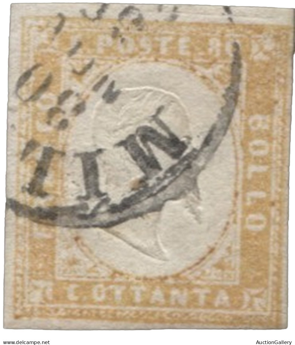 Antichi Stati Italiani - Sardegna - 80 Cent Ocra Arancio Bene Marginato - Milano 30.11.58 - (17b) - Sonstige & Ohne Zuordnung