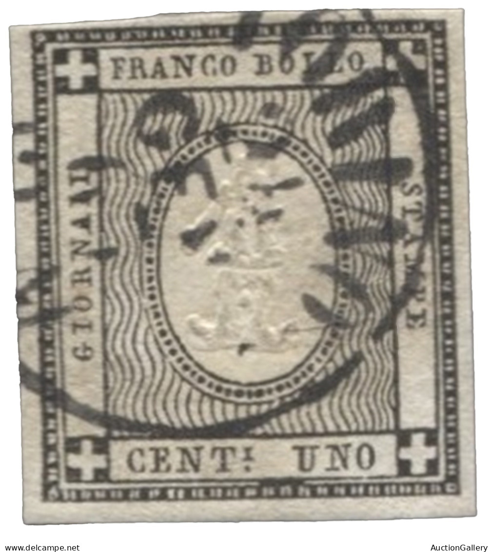 Antichi Stati Italiani - Sardegna - Frammento Con Centesimo Nero Intenso Annullato Torino 24.1.63 - Di Pregio - (19e) - Sonstige & Ohne Zuordnung