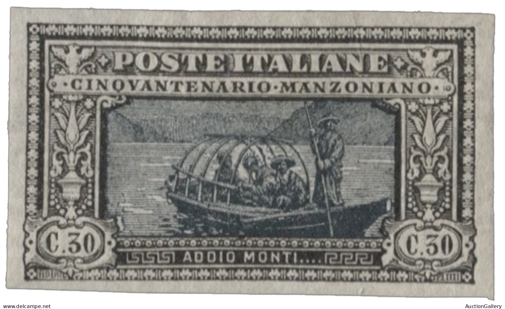 Regno - Vittorio Emanuele III - 1923 Regno - 30 Cent Della Serie Manzoni Non Dentellato E Con Ottimi Margini - Cert. Die - Autres & Non Classés