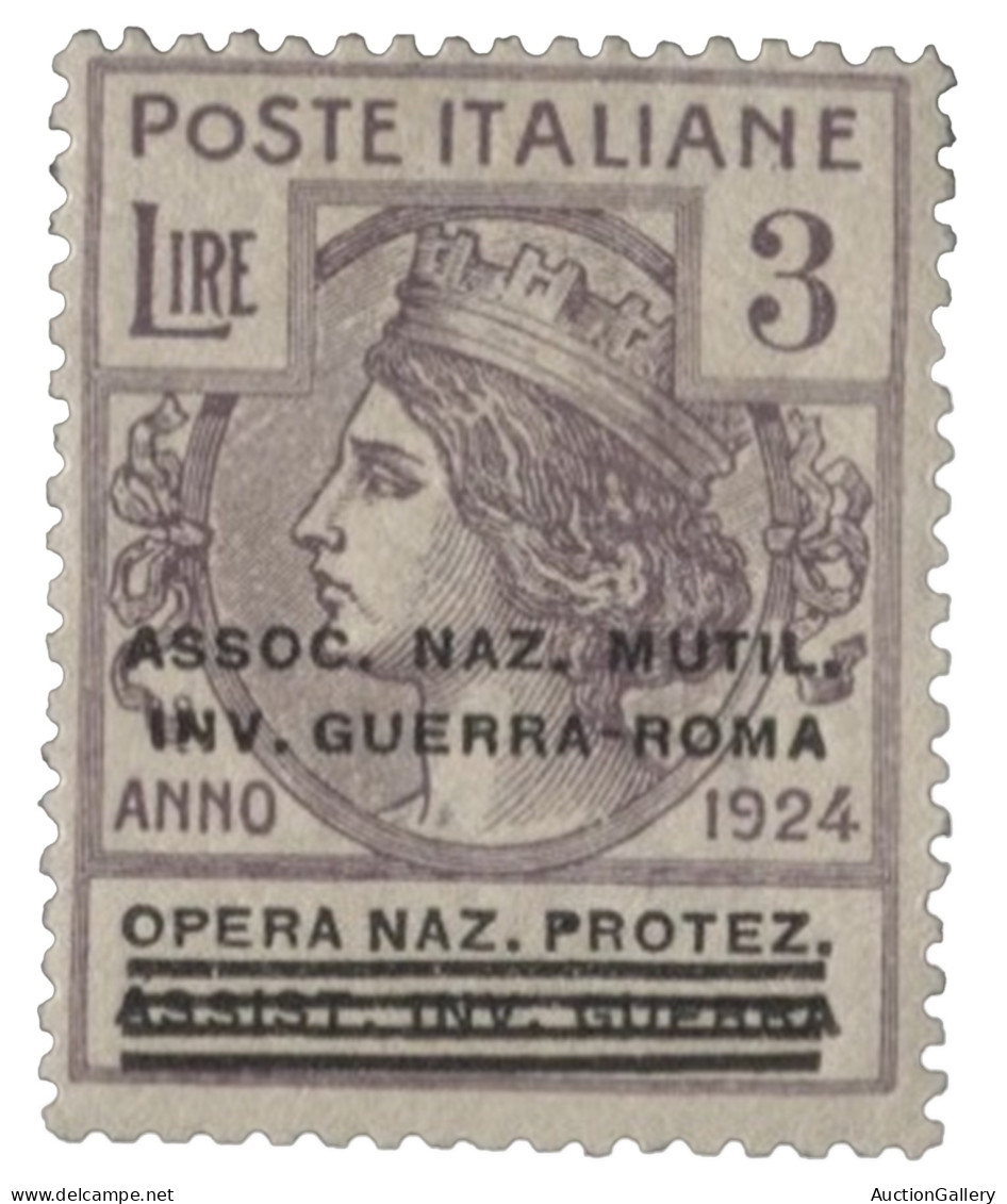 Regno - Vittorio Emanuele III - 1924 Regno - Parastatali 3 Lire Assoc. Naz. Mutil. Inv. Guerra Roma Ottimamente Centrato - Andere & Zonder Classificatie