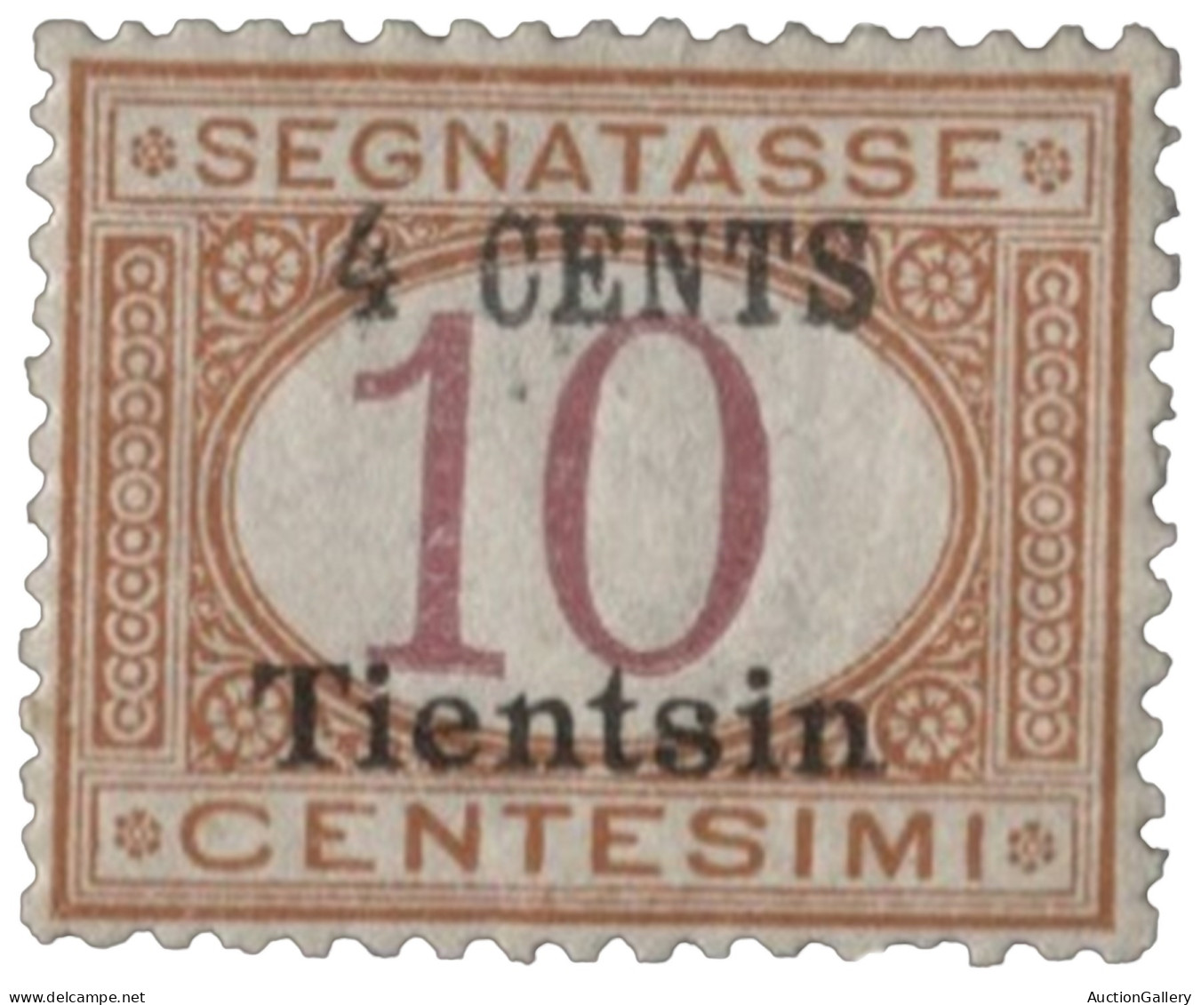 Uffici Postali All'Estero - Levante - Tientsin - Bellissimo 4 Su 10 Cent Tasse Con Soprastampa A Macchina - Bene Dentell - Other & Unclassified
