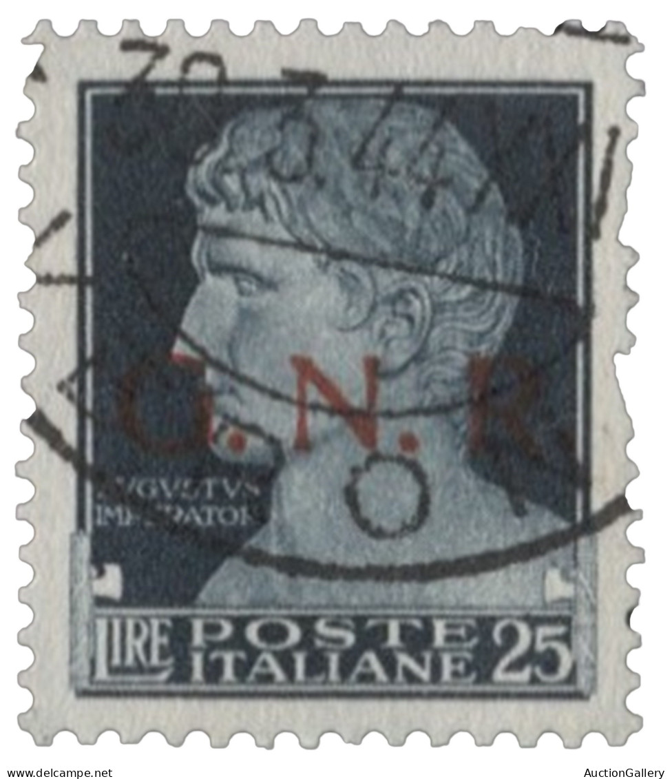 Repubblica Sociale  - G.N.R. Verona - 1944 R:S:I: - 25 Lire Soprastampato GNR Emissione Di Verona Annullato Il 30.3.1944 - Altri & Non Classificati