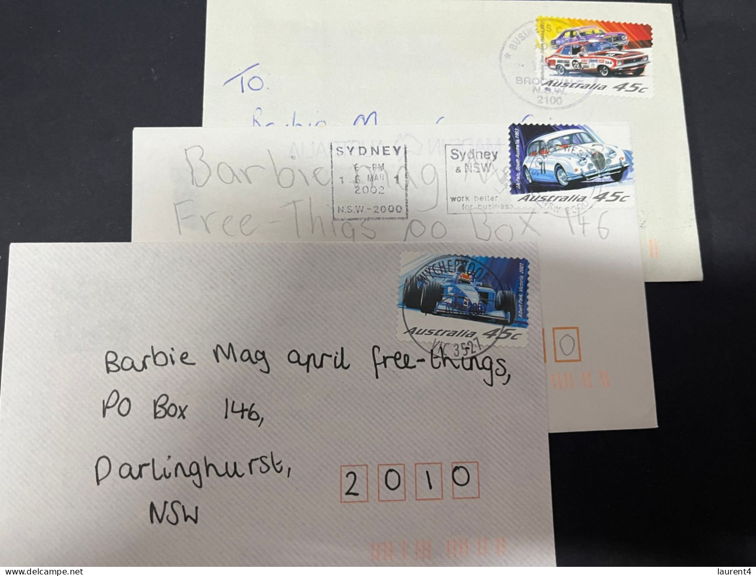 27-1-2024 (2 X 29) Australia (3 Covers) With Car Racing Stamps (Formula 1 Etc) - Lettres & Documents