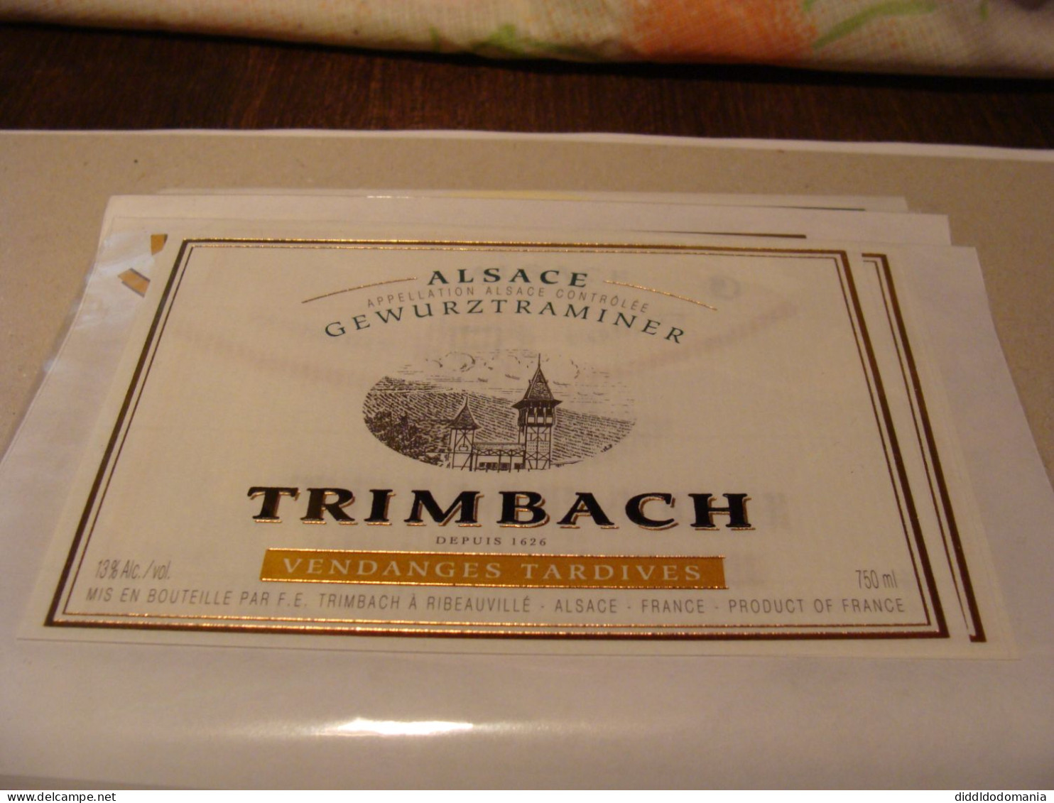 Etiquette De Vin Jamais Collée Wine Label  Weinetikett   1 Etiquettes Alsace Gewurztraminer Trimbach - Gewürztraminer