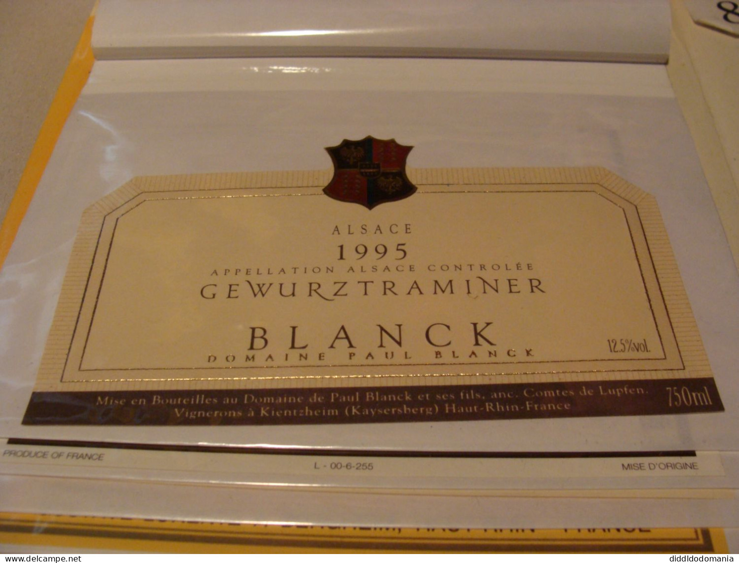 Etiquette De Vin Jamais Collée Wine Label  Weinetikett   1 Etiquettes Alsace Gewurztraminer Blanck 1995 - Gewurztraminer