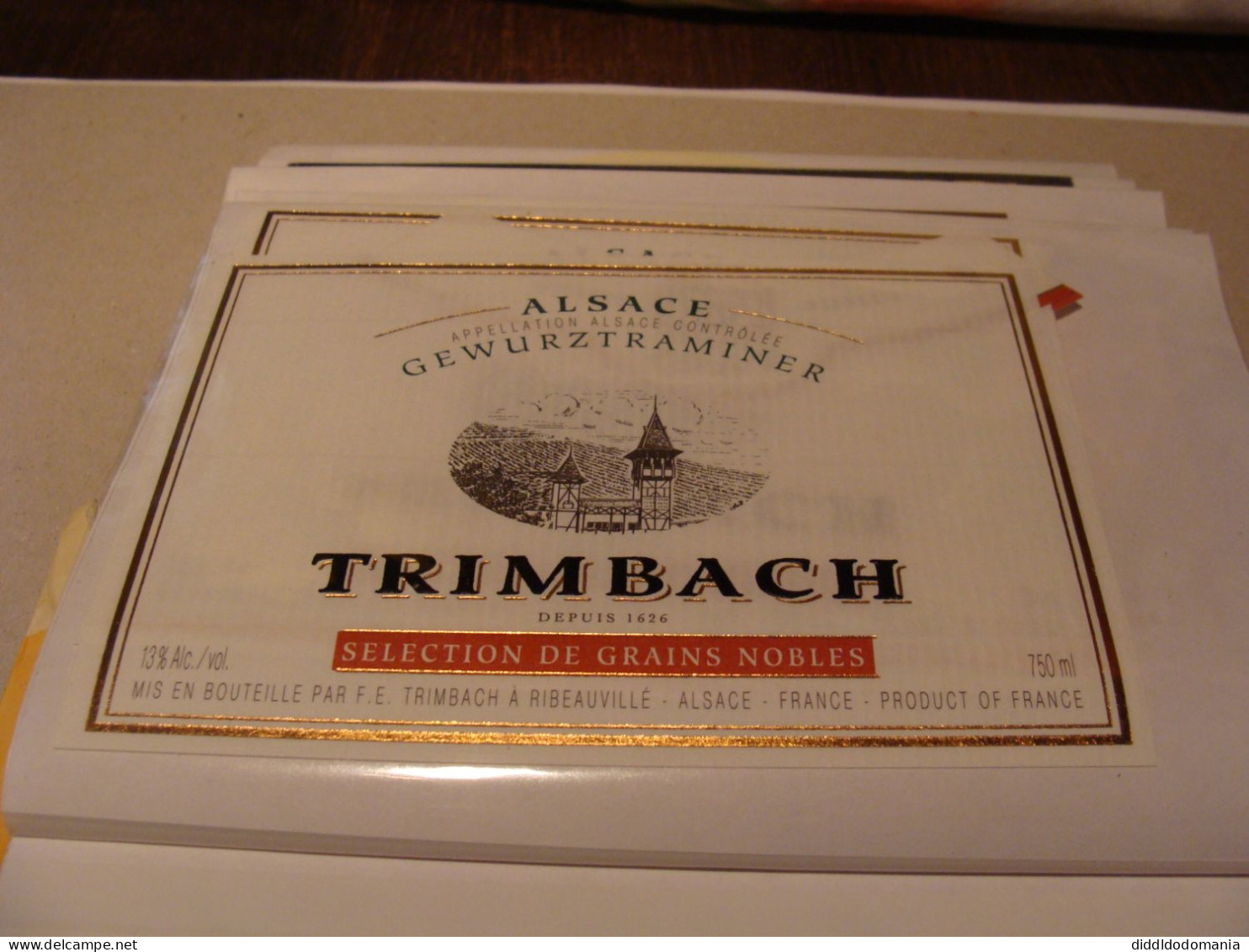 Etiquette De Vin Jamais Collée Wine Label  Weinetikett   1 Etiquettes Alsace Gewurztraminer Trimbach - Gewurztraminer