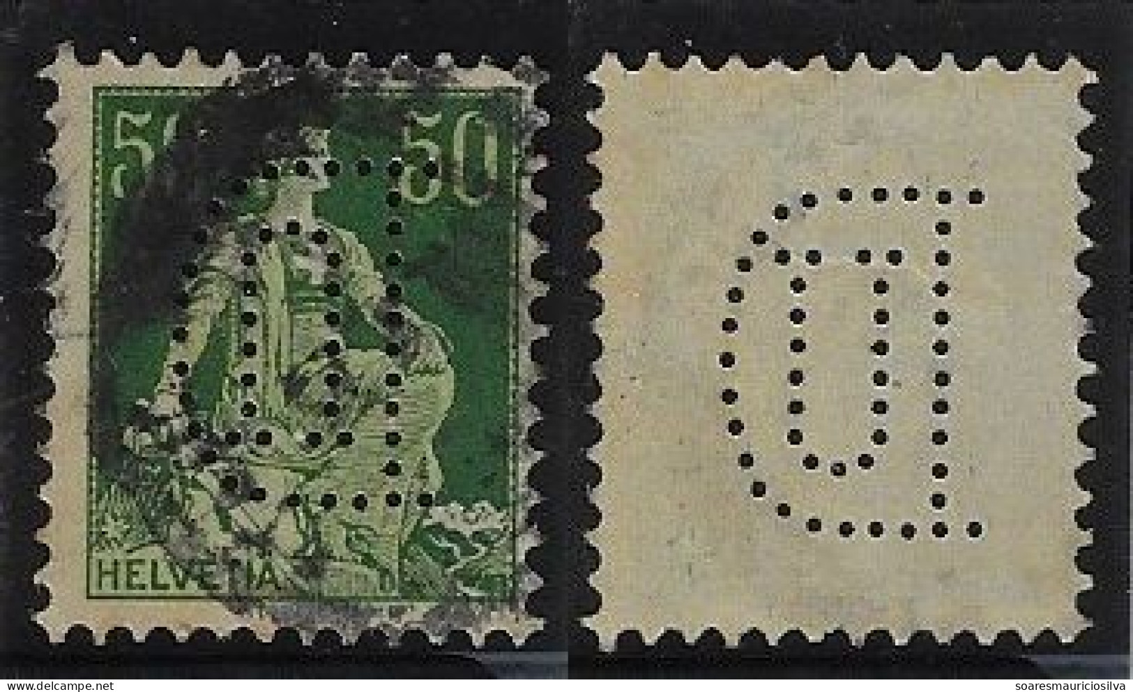 Switzerland 1891/1948 Stamp With Perfin DU Weave By Geneva Gold Roughing Factory Lochung Perfore - Perforés