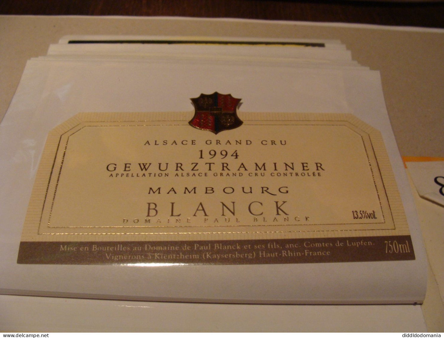 Etiquette De Vin Jamais Collée Wine Label  Weinetikett   1 Etiquettes Alsace Gewurztraminer Blanck 1994 - Gewurztraminer