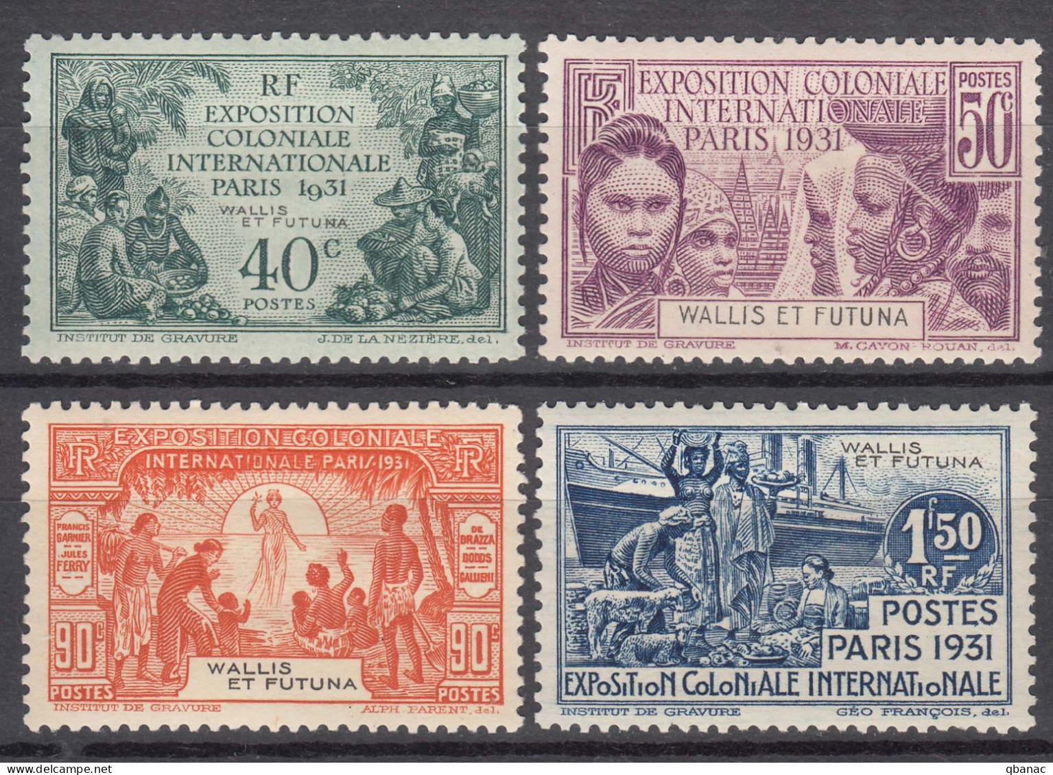 Wallis And Futuna 1931 Colonial EXPO Yvert#66-69 Mint Hinged (avec Charniere) - Ungebraucht