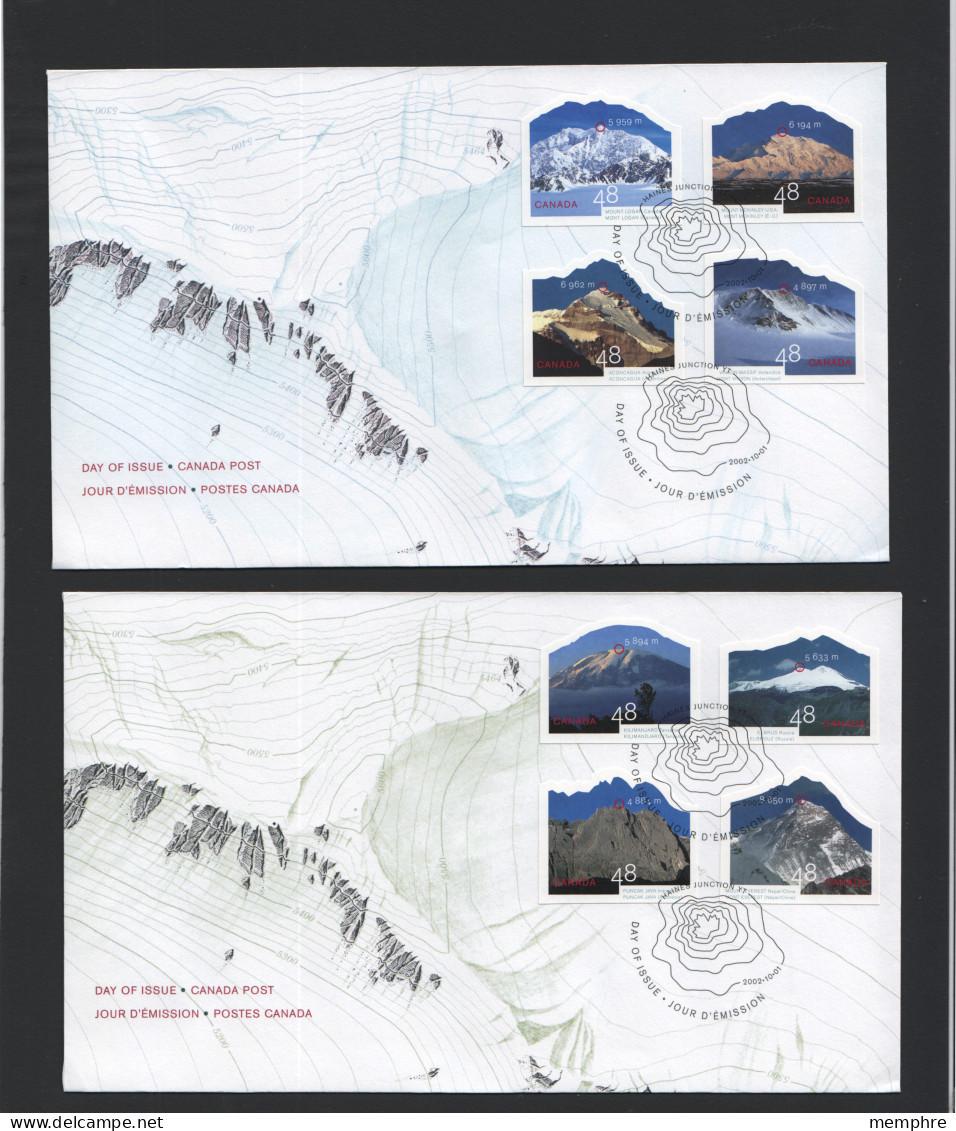 2002  UN International Year Of The Mountains - Set Of 8 On 2 FDCs Sc 1960a-h - 2001-2010
