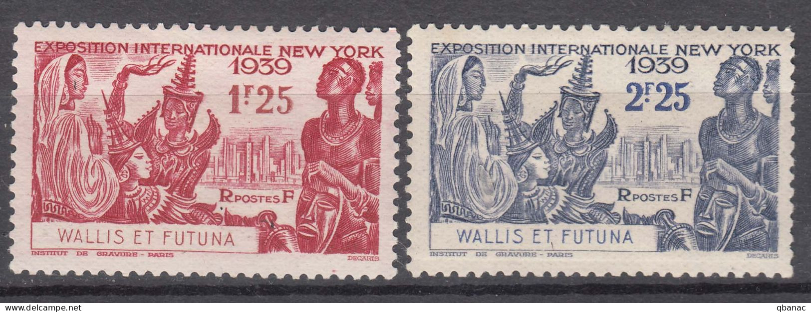 Wallis And Futuna 1939 Yvert#70-71 Mint Hinged (avec Charniere) - Unused Stamps