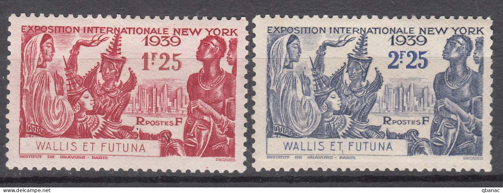 Wallis And Futuna 1939 Yvert#70-71 Mint Hinged (avec Charniere) - Ungebraucht