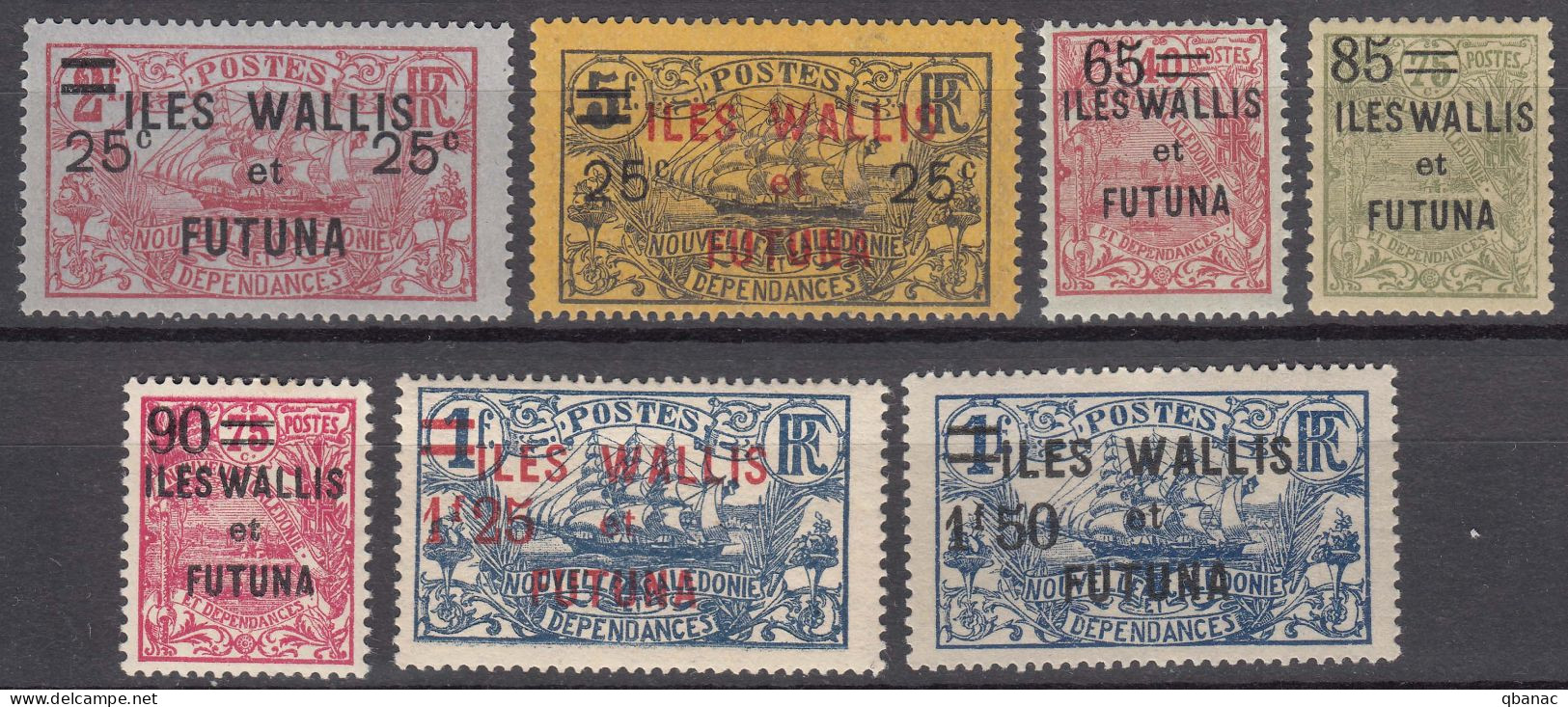 Wallis And Futuna 1924 Yvert#30-36 Mint Hinged (avec Charniere) Short Set - Ungebraucht