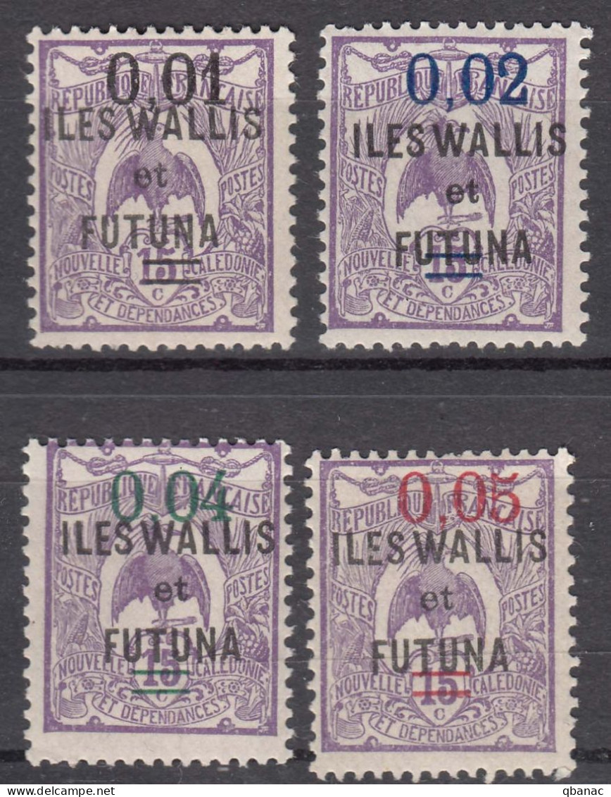 Wallis And Futuna 1922 Yvert#26-29 Mint Hinged (avec Charniere) - Neufs