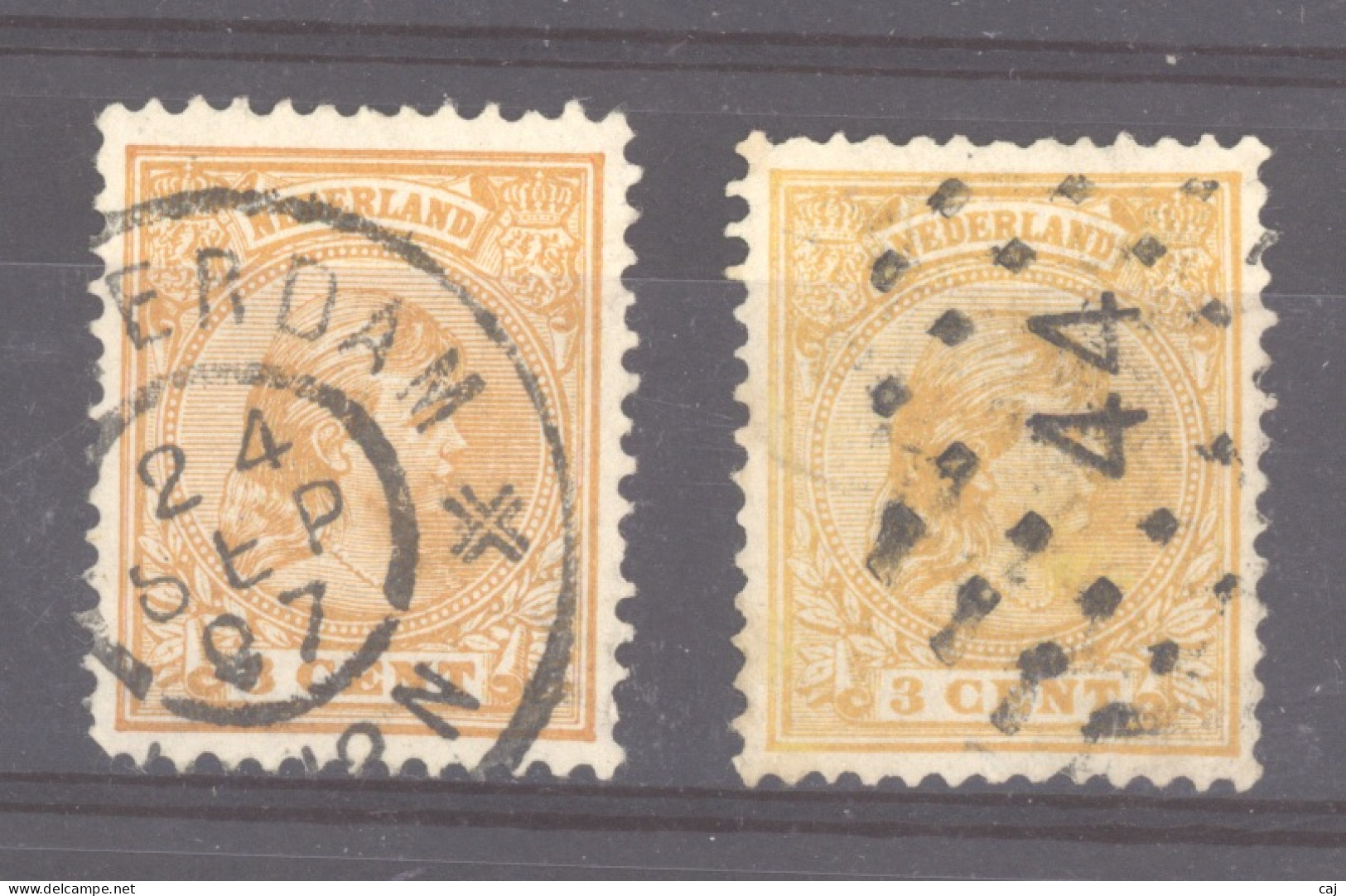 Pays-Bas  :  Yv  34-34a  (o) Jaune Et Orange - Used Stamps