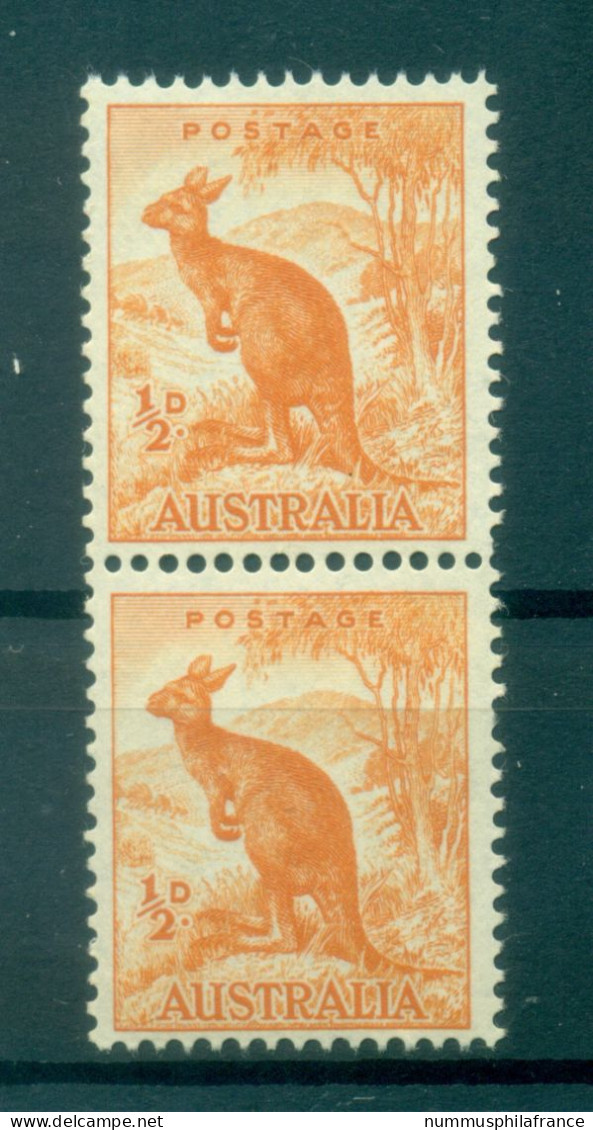 Australie 1948-49 - Y & T N. 163A - Série Courante (Michel N. 194) - Paire Coil (v) - Mint Stamps