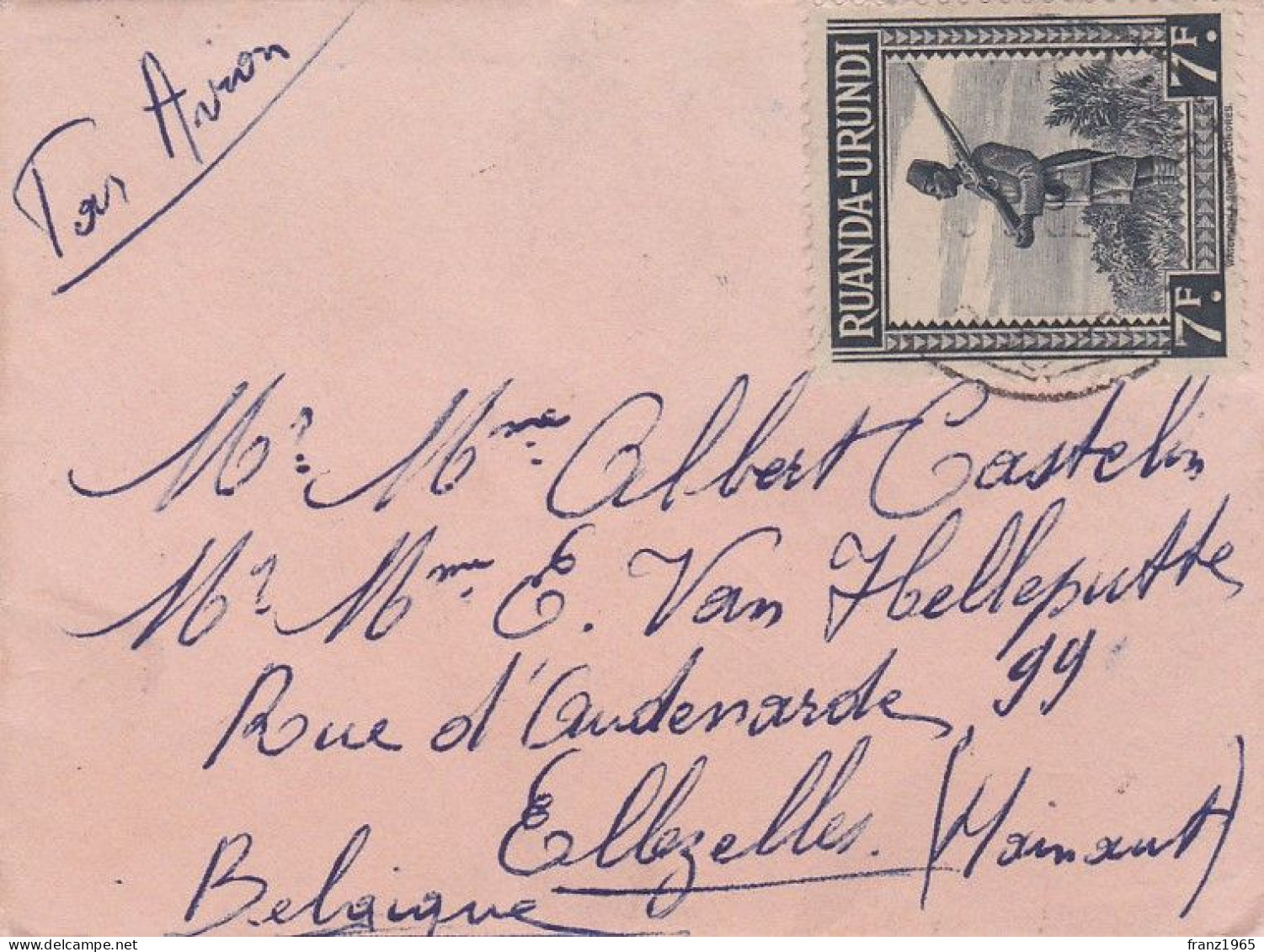 From Rwanda To Belgium - 1952 - Lettres & Documents