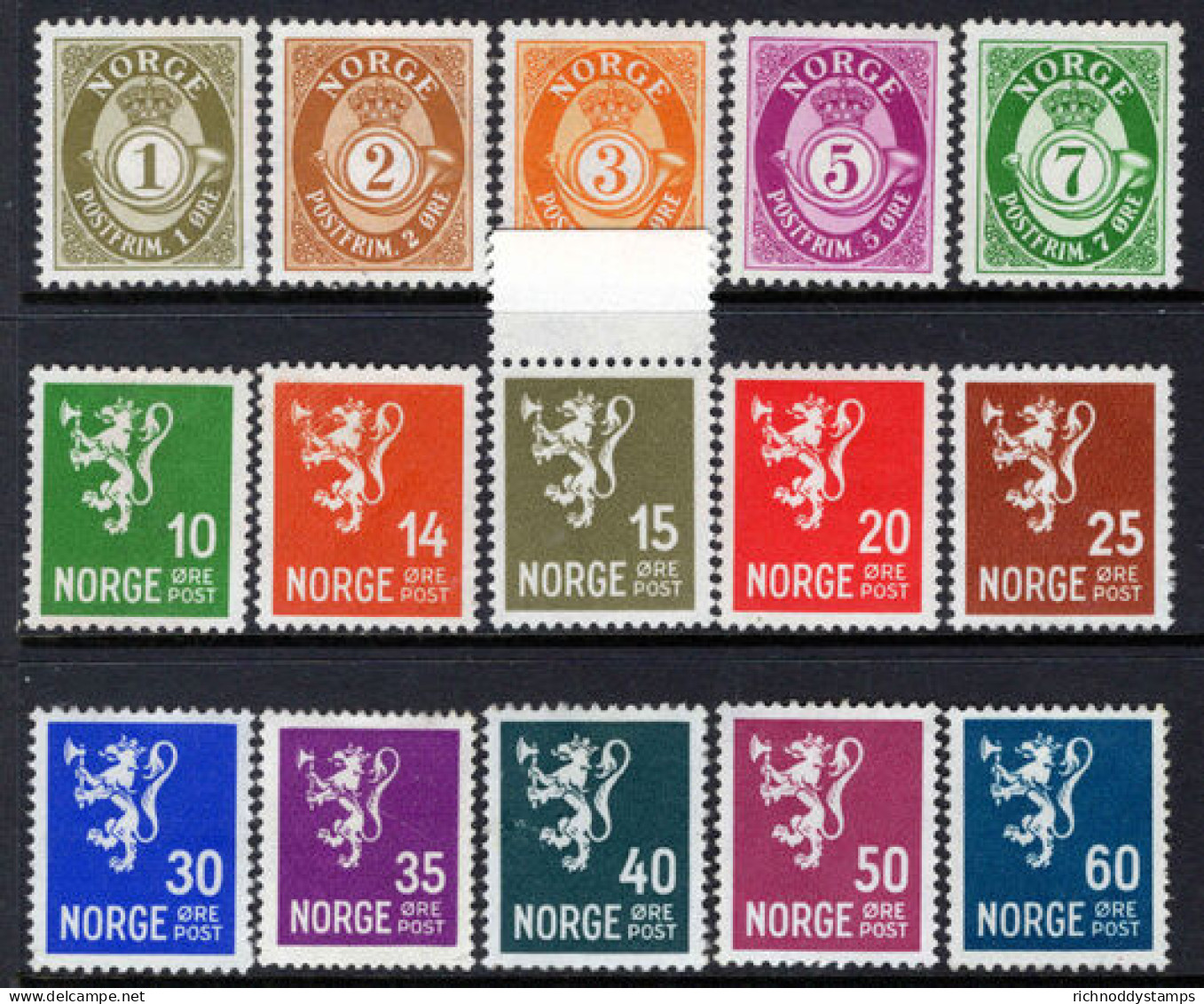 Norway 1937 Redrawn Set Unmounted Mint. - Unused Stamps