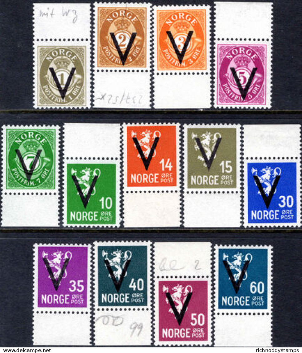 Norway 1941 Victory Set Wmk (50  Signed Molgenhauer Bbp) Unmounted Mint. - Ongebruikt