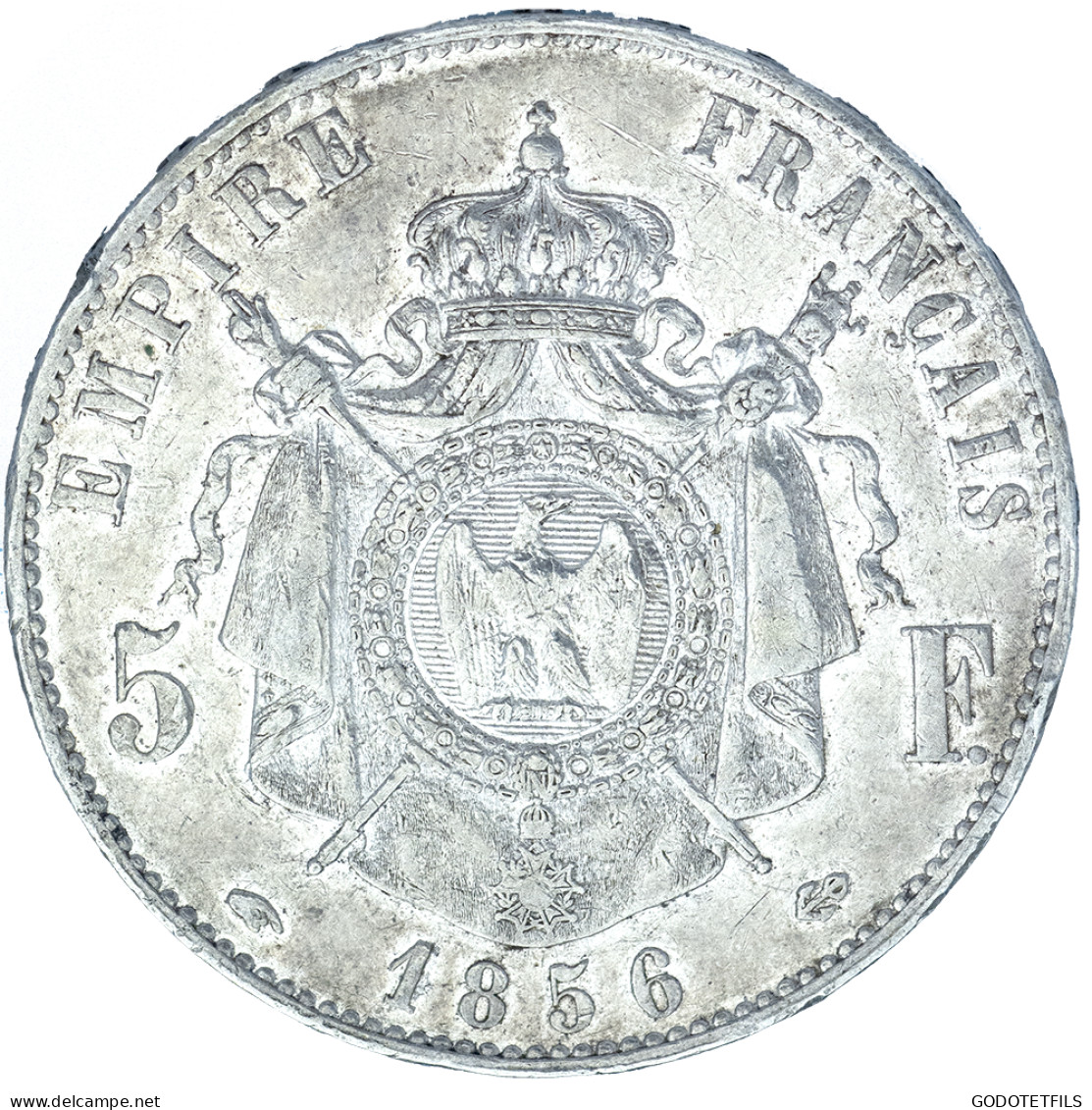 Second-Empire- 5 Francs Napoléon III Tête Nue 1856 Paris - 5 Francs