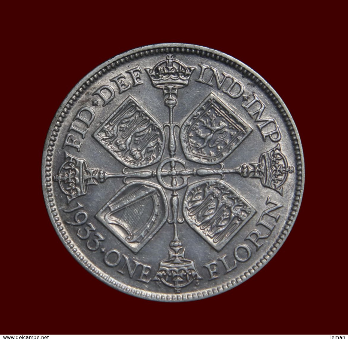 Great Britain George V 1933 Florin About EF Lustre British Two Shillings - Otros & Sin Clasificación