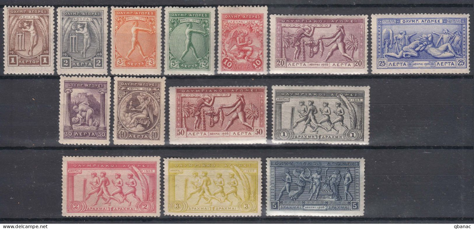 Greece Olympic Games Commemoration 10 Years 1906 Mi#144-157 Mint Never Hinged - Unused Stamps
