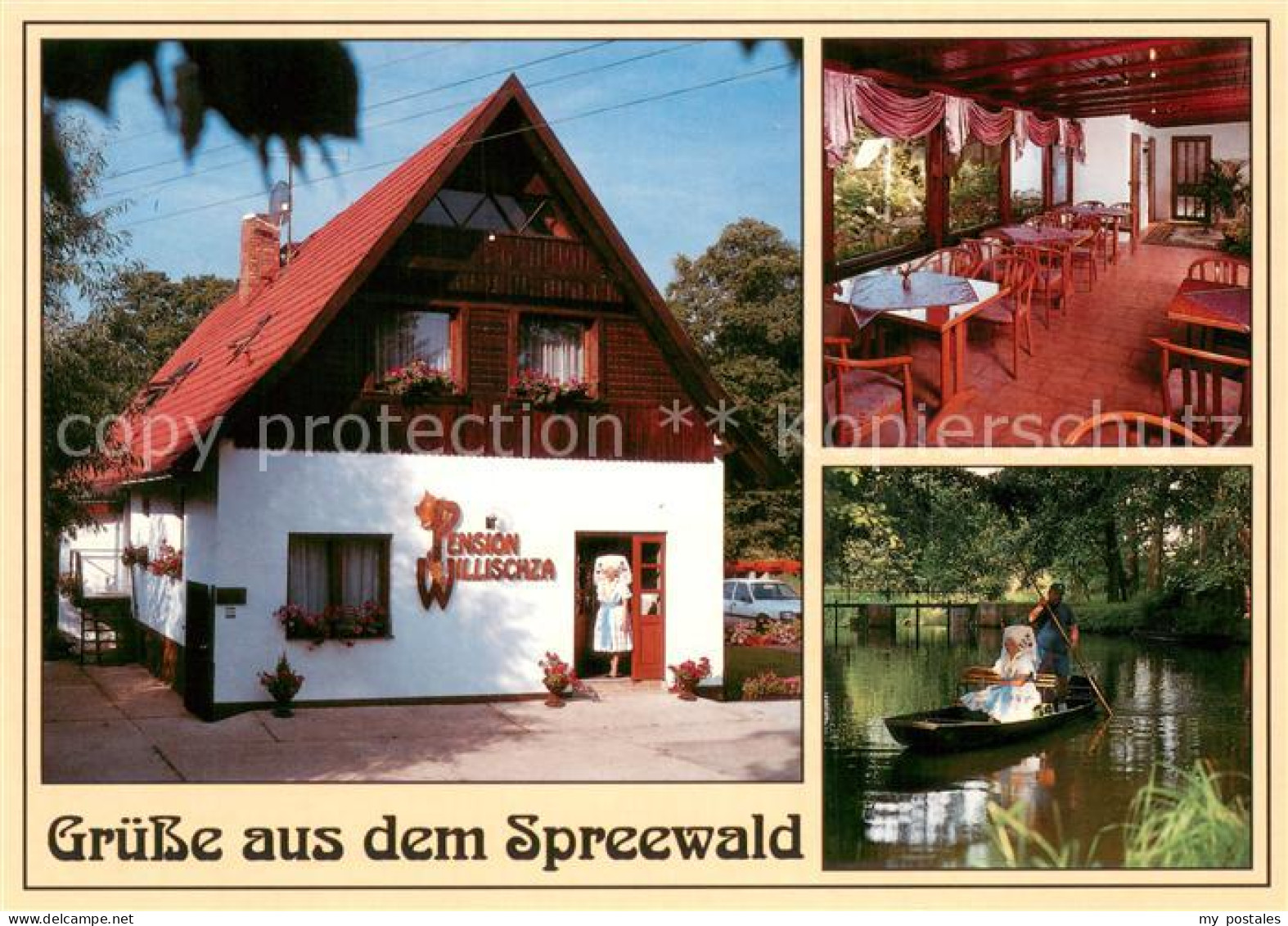 73713349 Burg Spreewald Pension Willischza Gastraum Wasserstrasse Kahnfahrt Trac - Burg (Spreewald)