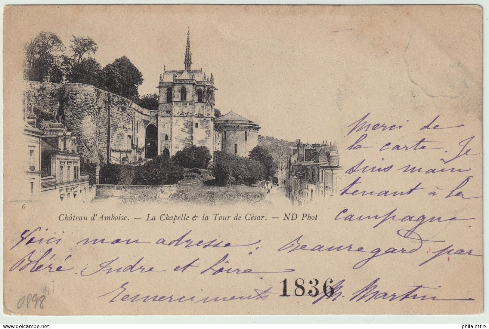 FRANCE 1901 "BM" Sur CP Adressée De "BEAUREGARD, Par BLÉRÉ" à PILSEN, Bohême - Transit Convoyeur "VIERZON À TOURS" - 1877-1920: Semi-Moderne