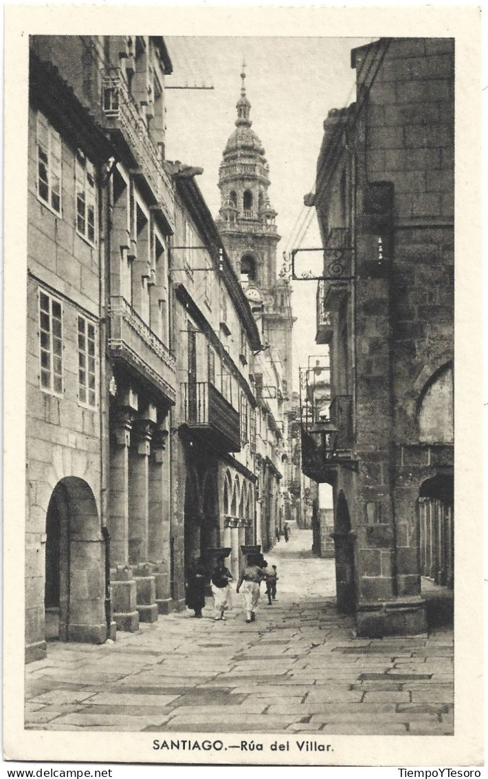 Postcard - Spain, Galicia, La Rúa De Villar, N°343 - Santiago De Compostela